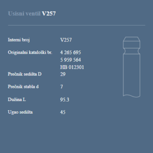 AUTOVENTIL V257 US.VEN.ZASTAVA-102/YUGO 45