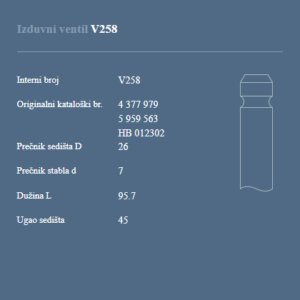 AUTOVENTIL V258 IZ.VEN.ZASTAVA 101/YUGO 45