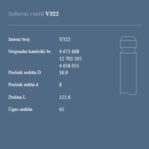 AUTOVENTIL V322 IZDUVNI VENTIL ZASTAVA 624