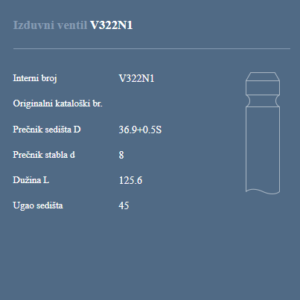 AUTOVINTIL V322N1 IZ.VENTIL IVECO / ZAST. 624 +0.5S