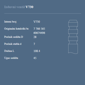 AUTOVENTIL V730 IZ.VEN.FIAT BRAVA 1.8 16V