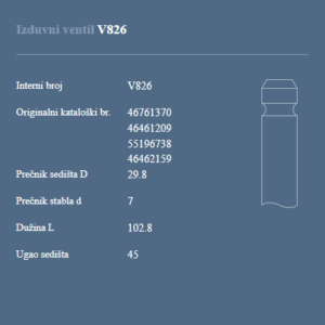 AUTOVENTIL V826 IZ.VEN.FIAT 1.6B-16V