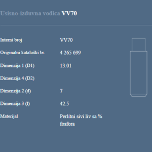 AUTOVENTIL VV70 US.-IZD.VODJICA Z-102/JUGO 45