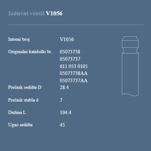 AUTOVENTIL V1056 IZ.VEN.MERCEDES VITO 2.0/2.2 49355466