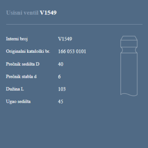 AUTOVENTIL V1549 US.VEN. DB A 140/ A160 1.4 1.6