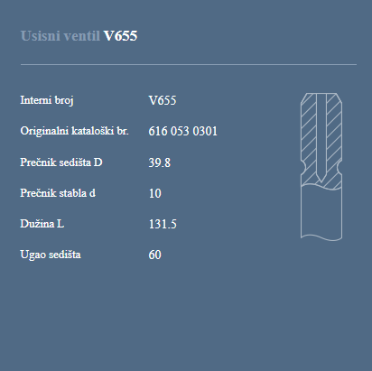 AUTOVENTIL V655 US VEN MERCEDES DB 240D-300D OM 616