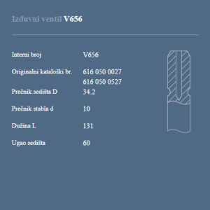 AUTOVENTIL V656 IZ VEN MERCEDES DB 240D-300D OM 616