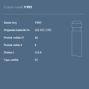 AUTOVENTIL V993 US.VEN.MERCEDES 190-230 2.0