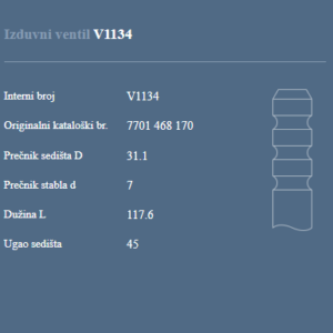 AUTOVENTIL V1134 IZ.VEN. RENAULT LAGUNA 2.2 D