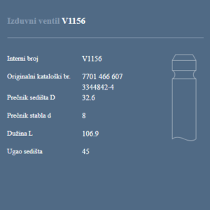 AUTOVENTIL V1156 IZ.VEN.RENAULT-LAGUNA/CLIO 1.8