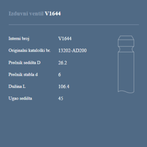 AUTOVENTIL V1644 IZ.VEN.NISSAN 2.2 DCI 49355776