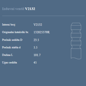 AUTOVENTIL V2132 IZDUVNI VENTIL RENAULT CLIO IV 0.9 TCE