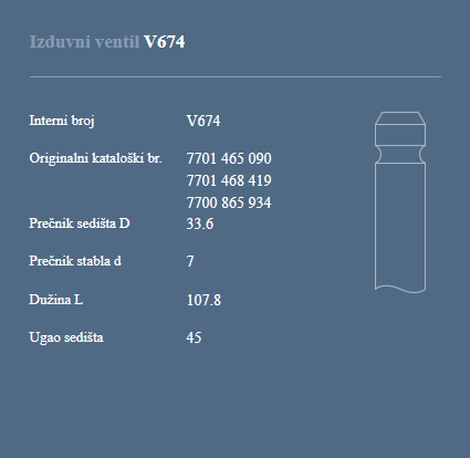 AUTOVENTIL V674 IZ. VEN. RENAULT CLIO 1.2/1.4
