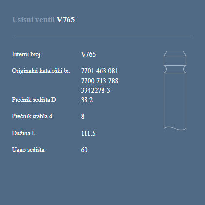 AUTOVENTIL V765 US.VEN.RENAULT R5/9/11/19/21
