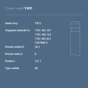 AUTOVENTIL V855 US. VEN CLIO/MEGAN 1.9 TD