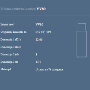 AUTOVENTIL VV80 VODJICE VENTILA VW/AUDI