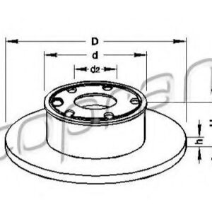KOCIONI DISK VW TRANSPORTER IV 90+ 260MM topran