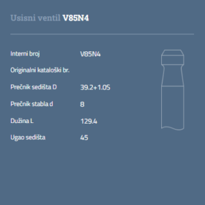 AUTOVENTIL V85N4 USISNI VEN. ZETOR +1.0 S