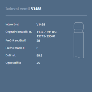 AUTOVENTIL V1488 IZDUVNI VENTIL TOYOTA YARIS 1.4 554199B