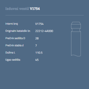AUTOVENTIL V1754 IZDUVNI VENTIL KIA 22212-4A000