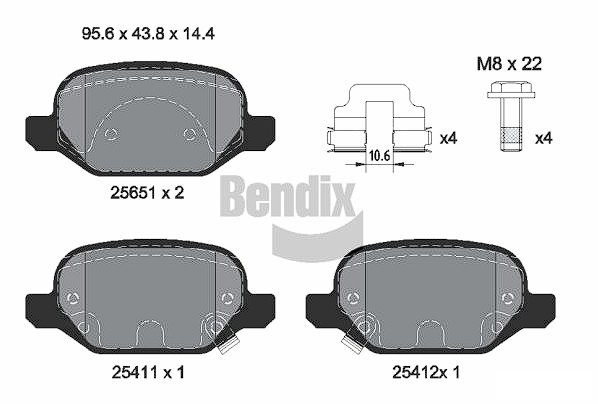 DISK PL. FIAT PANDA 12+ ZADNJE bendix