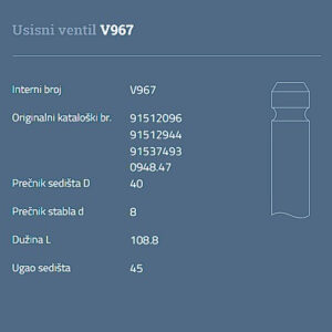 AUTOVENTIL USISNI P/C 1.6