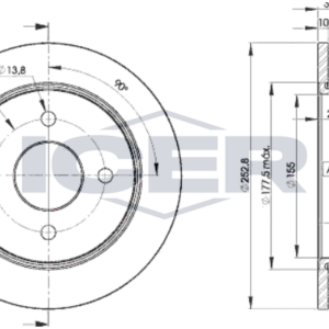 KOCIONI DISK ZADNJI FORD FOCUS DO 04 252.5 MM carbon plus