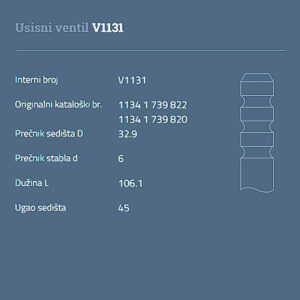 AUTOVENTIL V1132 US.VEN.BMW 323I/325I 2.5-24V