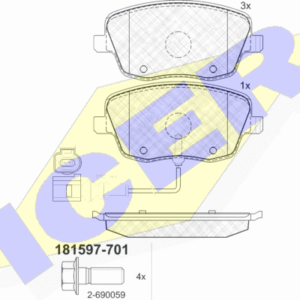 DISK PLOCICE PREDNJE VW/SKODA POLO/FABIA 07+ icer
