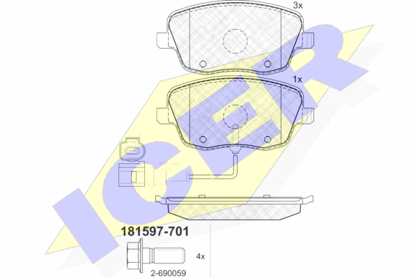 DISK PLOCICE PREDNJE VW/SKODA POLO/FABIA 07+ icer