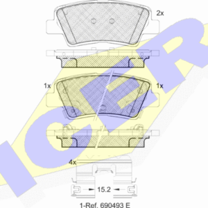 DISK PLOCICE HYUNDAI/KIA accent/I30/PRO-CEED 16G. ZAD.