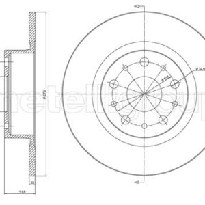KOCIONI DISK ALFA ROMEO 166 276MM ZADNJI