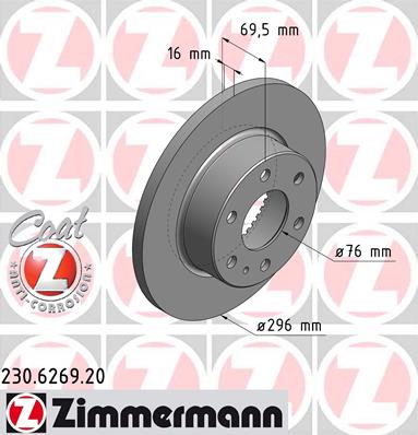 KOCIONI DISK ZAD. IVECO DAILY IV FI 296MM zimmermann