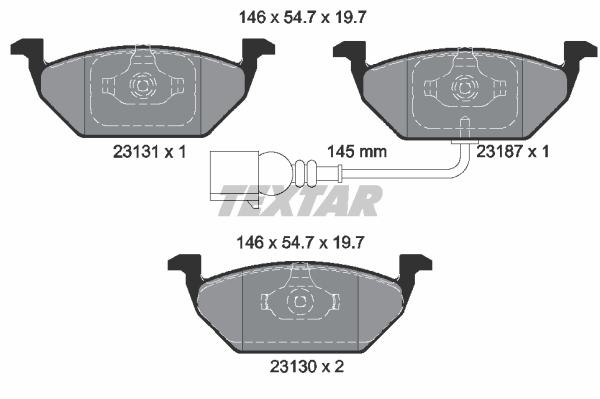 DISK PL. VW golf 4 SA KABLOM textar