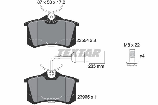DISK PLOCICE ZADNJE VW SHARAN SA KABLOM 10+ textar