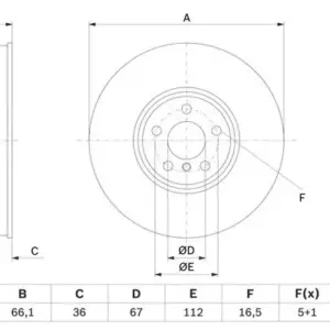 KOCIONI DISK PREDNJI LIJEVI BMW 348 MM bosch