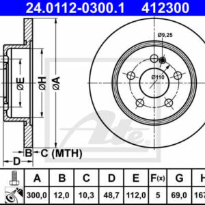 KOCIONI DISK ZAD. MERCEDES C-CLASS W205 FI 300 ate