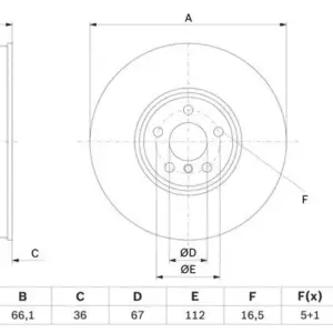 KOCIONI DISK PREDNJI DESNI BMW 348 MM bosch