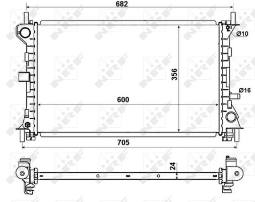 HLADNJAK VODE FORD FOCUS I 98-04 1.8/2.0 NRF