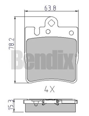 DISK PL. ZAD. MERCEDES E KLASA 96-02 bendix