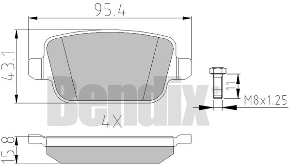 DISK PL. ZAD. FORD MONDEO IV/S-MAX VOLVO bendix