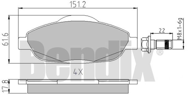 DISK PL. PSA/PEUGEOT 3008/308 07+ bendix