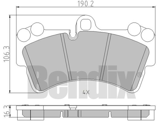 DISK PL. VW/AUDI TOUAREG/Q7/CAYENE DO 2010 bendix