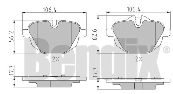 DISK PL. ZAD. BMW SERIJA 5 F-10 /X3 bendix