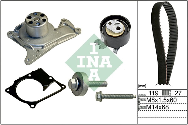 SET ZUPCASTOG + PUMPA VODE  RENAULT 1.5DCI 12+