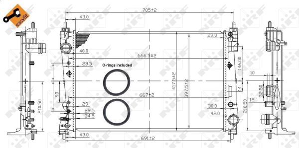 HLADNJAK MOTORA OPEL/FIAT CORSAD D/GRANDEPUNTO nrf