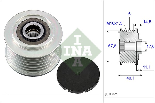 535005210.jpg REMENICA ALTERNATORA SP.PREC.67.50MM VW T4 2.5TDI 95- INA