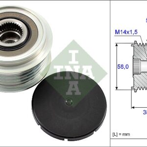 REMENICA ALTERNATORA DENSO TOYOTA COROLLA 2.0 D-4D 00-08 ina