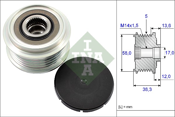 REMENICA ALTERNATORA DENSO TOYOTA COROLLA 2.0 D-4D 00-08 ina