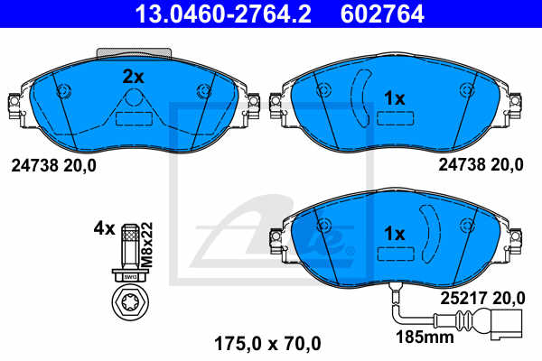 DISK PL. VW/SKODA GOLF VII 11+ 175MM ate